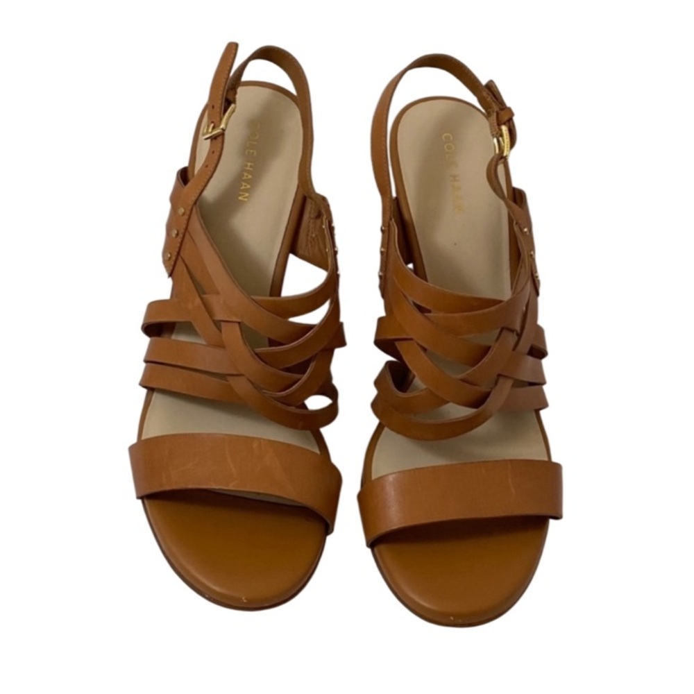 Cole Haan Pre-Owned Women's Mariana Leather Wedge Sandal, Size 9